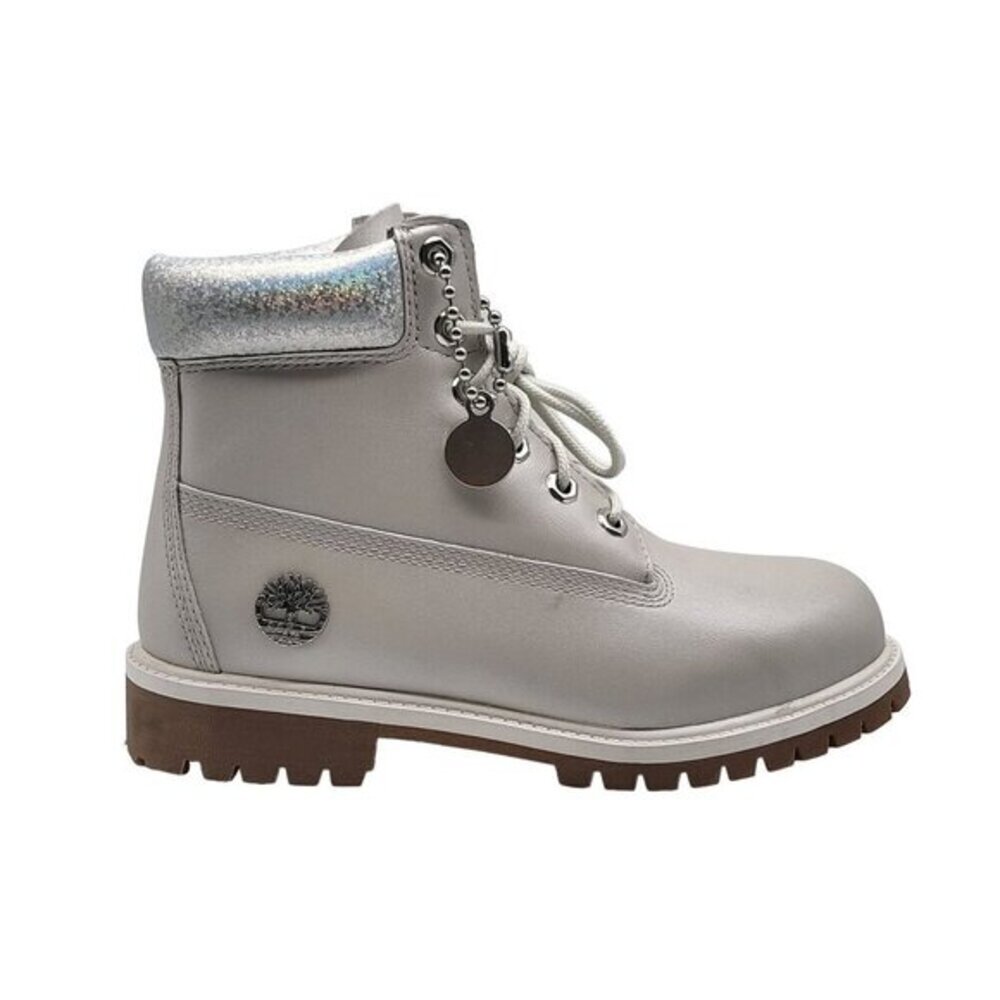 Timberland‎ Premium 6 Inch Waterproof Boots Women 7 Light Gray Silver A5SUW